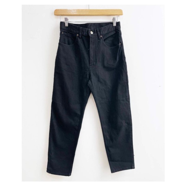 Gu uniqlo black denim pipe retro jeans