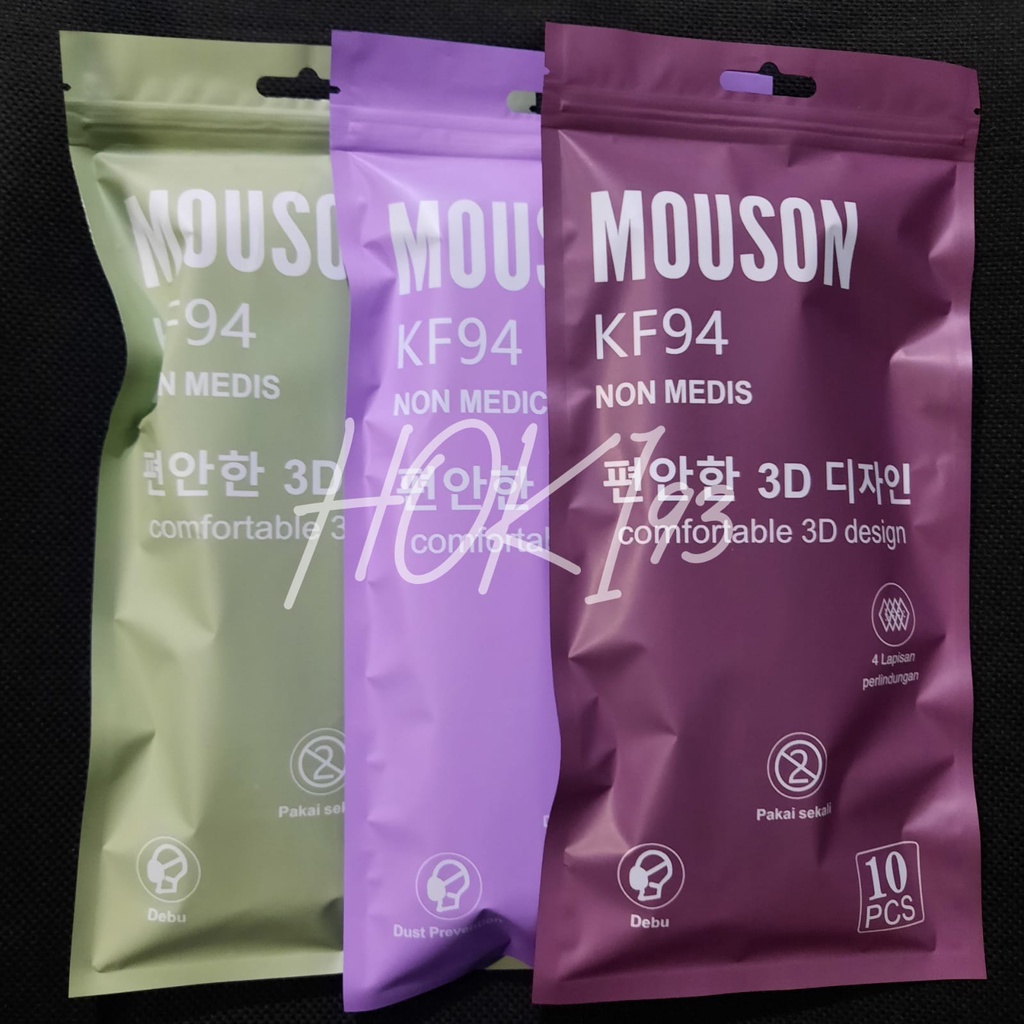 izin kemenkes / masker kf94 mouson import 4ply model 3D / masker 4ply izin kemenkes