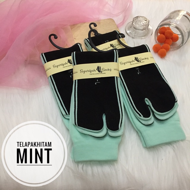 Kaos kaki jempol polos telapak hitam bahan nylon komputer / nilon computer / kaoskaki muslimah / muslim / panjang / premium / warna-3