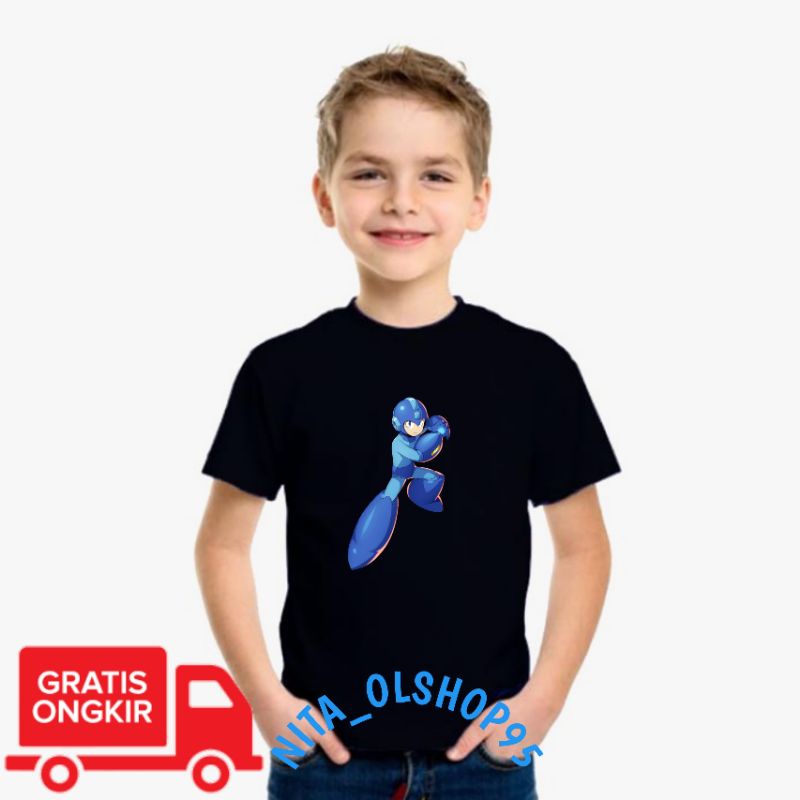 baju anak Mega man megaman , baju anak gambar robot