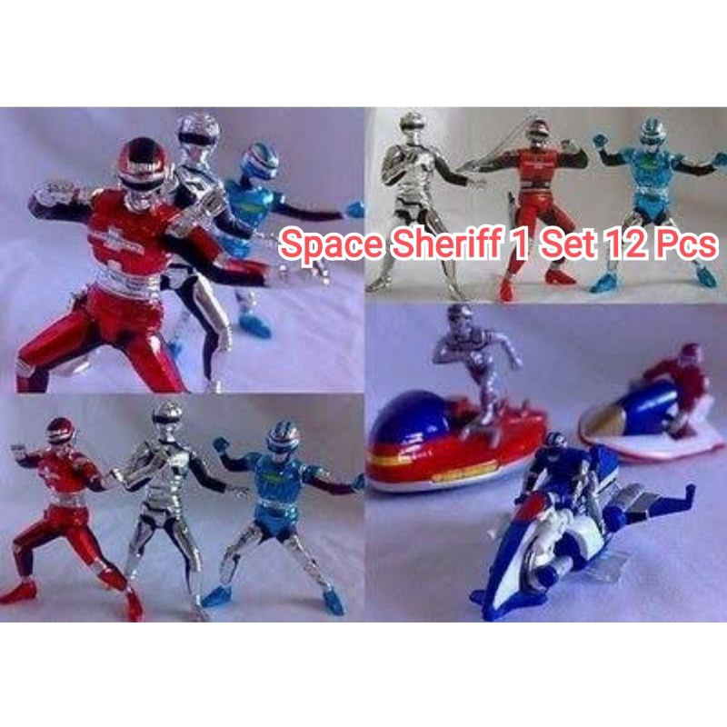 Action Figure Bandai Space Sheriff Gavan Sharivan Shaider Gashapon 1 Set Isi 12 Pcs