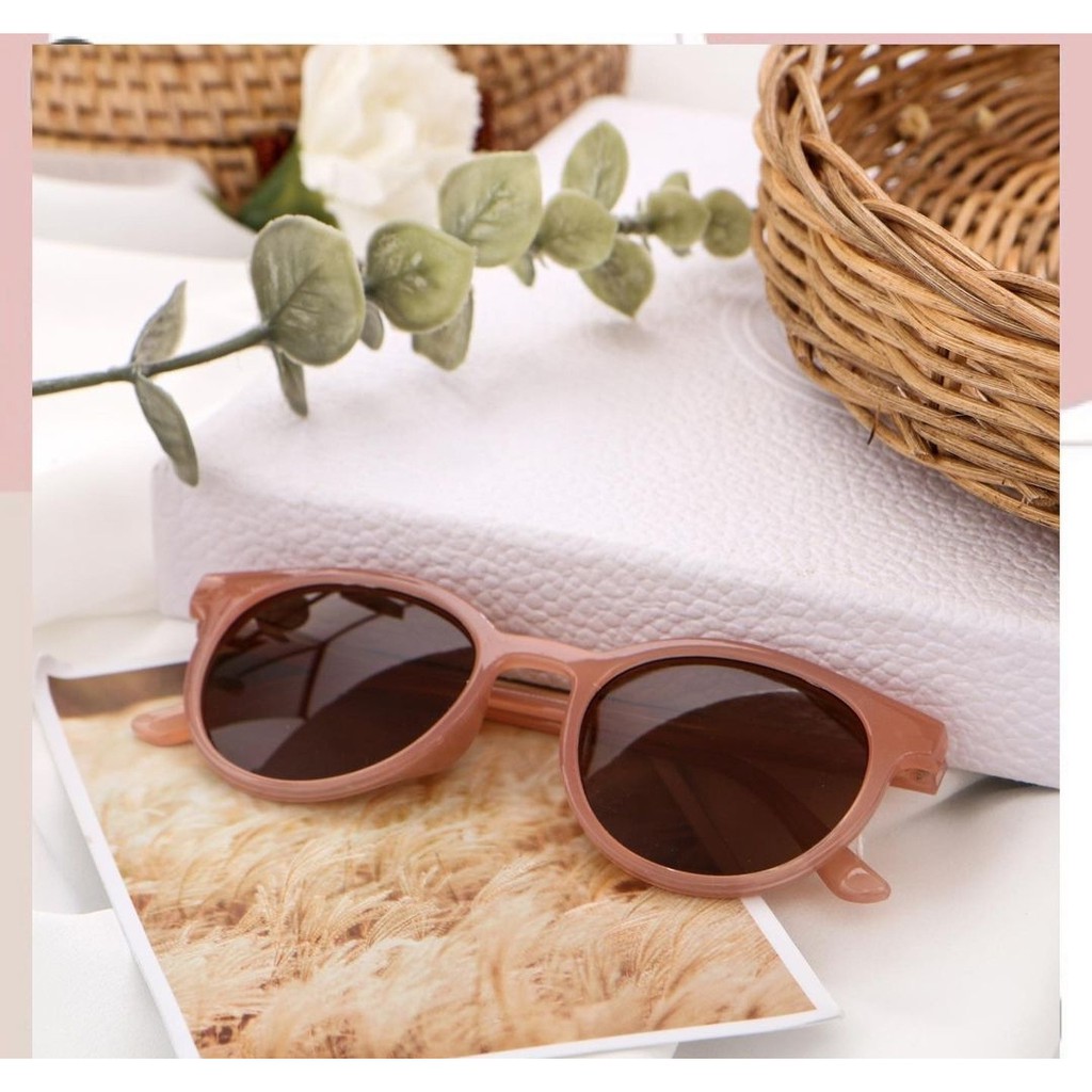 !!PROMO!!Kacamata Fashion Wanita Pria Bulat Mata/Sunglasses Style Korean-COKLAT COKLAT