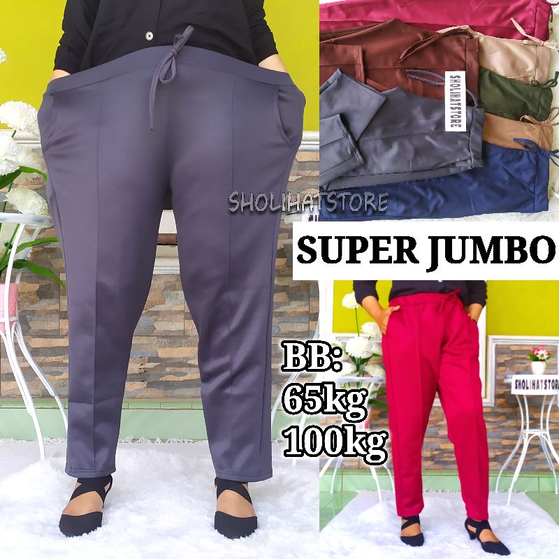 SUPER JUMBO CELANA DOTY / CELANA DOTY SCUBA JUMBO / CELANA DOTY SKUBA BIG SIZE / CELANA DOTY SUPER JUMBO / CELANA LUNA JUMBO / CELANA PANJANG WANITA SUPER JUMBO / BAGGY PANTS WANITA  / CELANA DOTY SCUBA SUPER JUMBO / BAGGY PANTS WANITA SUPER JUMBO