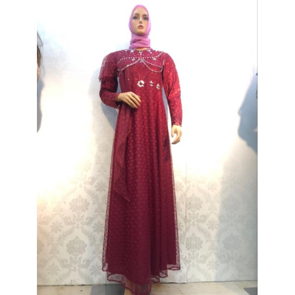 Permata Olshop / Gamis Amora DJM / Kebaya Gamis Modern / Gamis Brokat / Gamis Kondangan / Kebaya Pesta Mewah