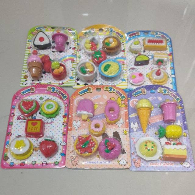 

Penghapus berbentuk makanan /food eraser 3d lucu / penghapus karakter cake kue ice cream