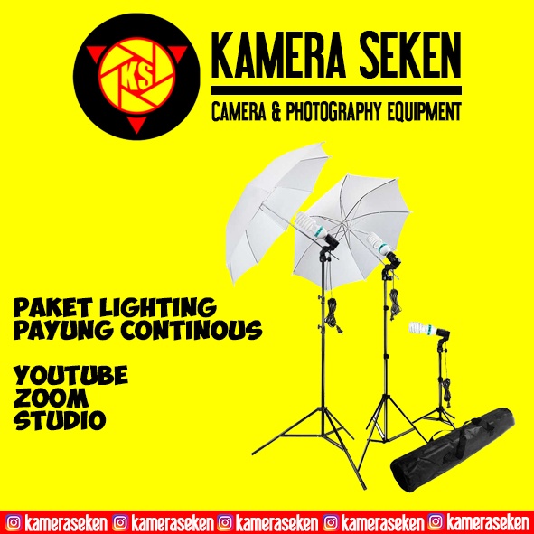 Paket Lighting Payung Continous Studio Lighting Kit Youtube Vlog