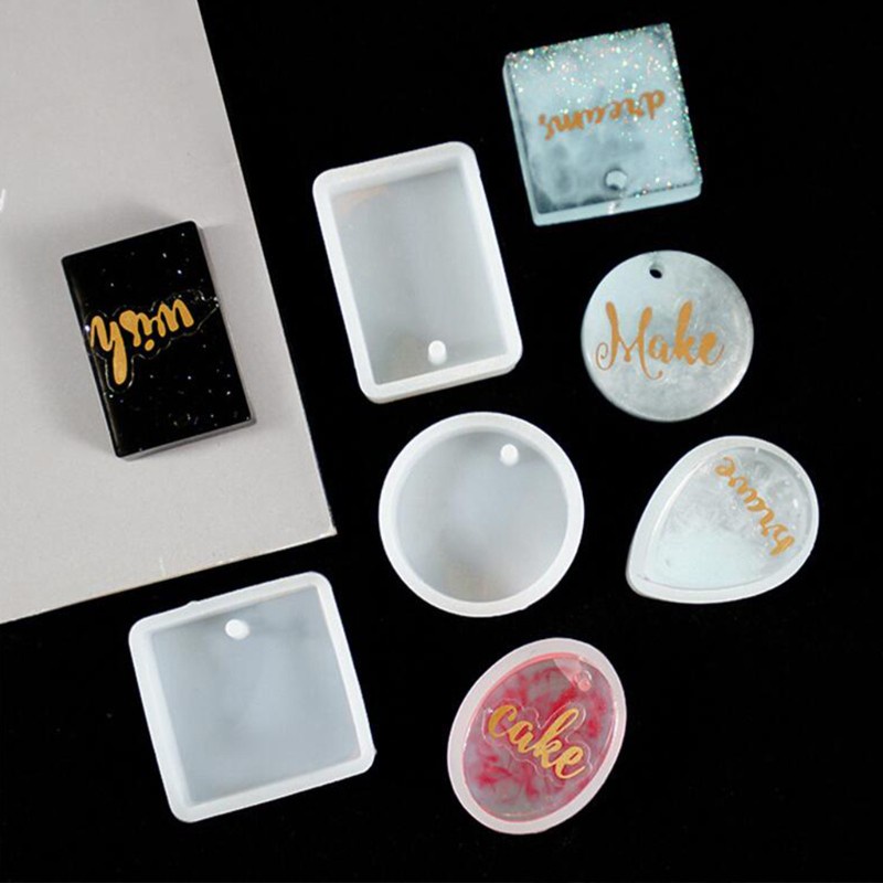 25 Pcs / Set Cetakan Liontin Kristal Epoksi Resin Bahan Silikon Untuk Kerajinan Perhiasan Kalung Gantungan Kunci