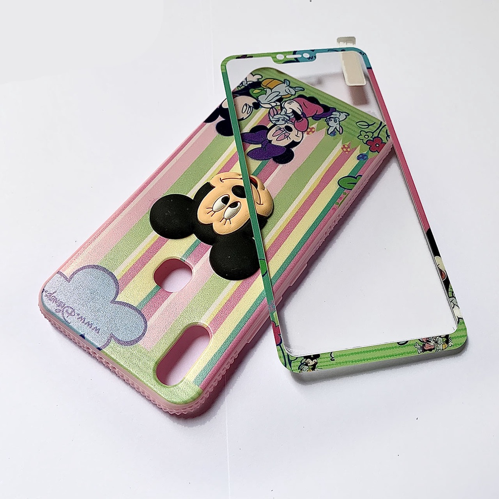 Casing Silikon Jelly Lucu dengan Antigores untuk Vivo V9  - Boneka Karakter Timbul - sweetacase.id - Softcase / COD / Casing Terbaru - Karakter Lucu - Casing Imut - Kesing Hits - Case Gemoy - Kesing - Aesthetic Stitch - Doraemon