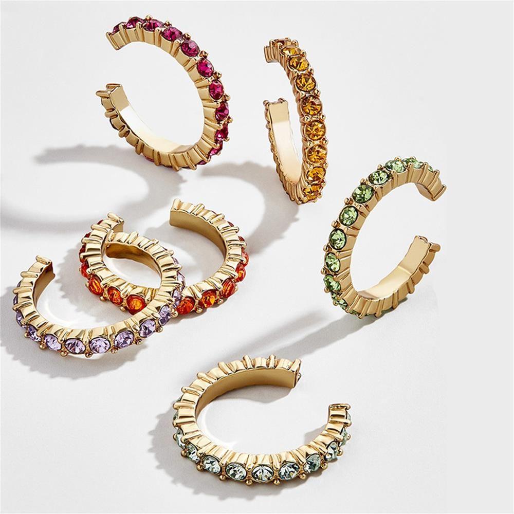 Preva 6Pcs/Set CZ Cuff Earrings Aksesoris Perhiasan Tanpa Tindik Anting Tanpa Tindik