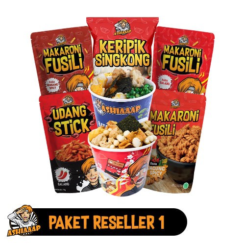 

[PAKET RESELLER] [BUNDLE] PAKET RESELLER 1 (24Pcs) Ashiaaap Keripik Udang Stick Makaroni Fusili