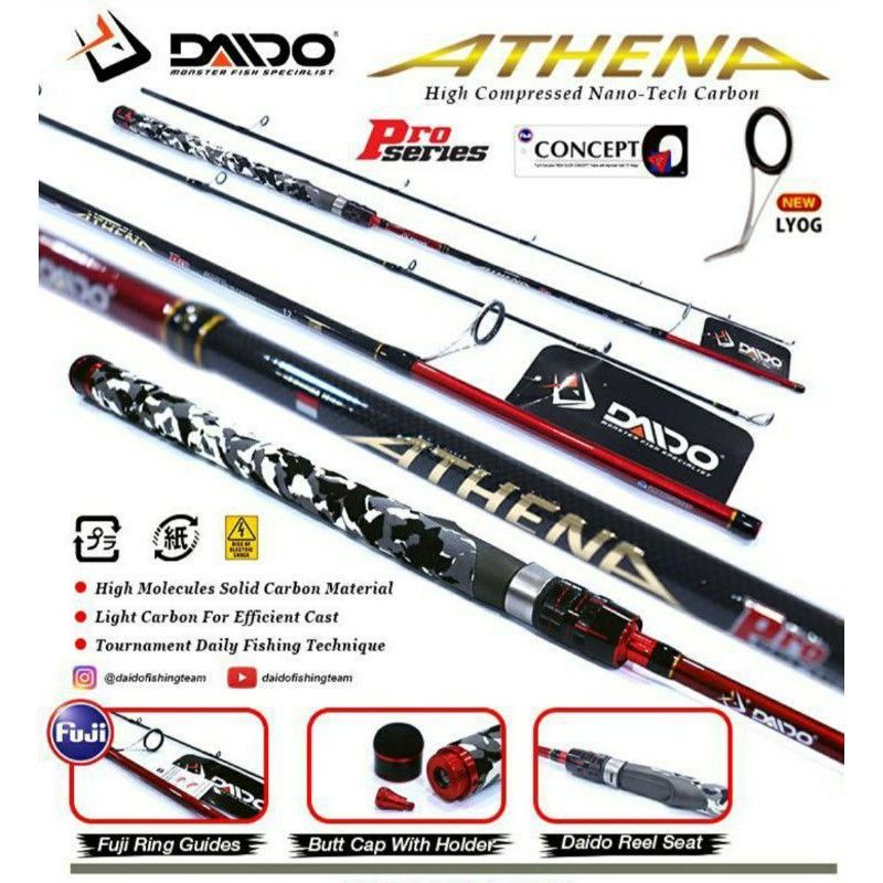 Joran Carbon Solid DAIDO ATHENA Pro Series 165cm - RING FUJI