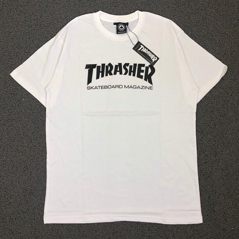kaos trasher putih