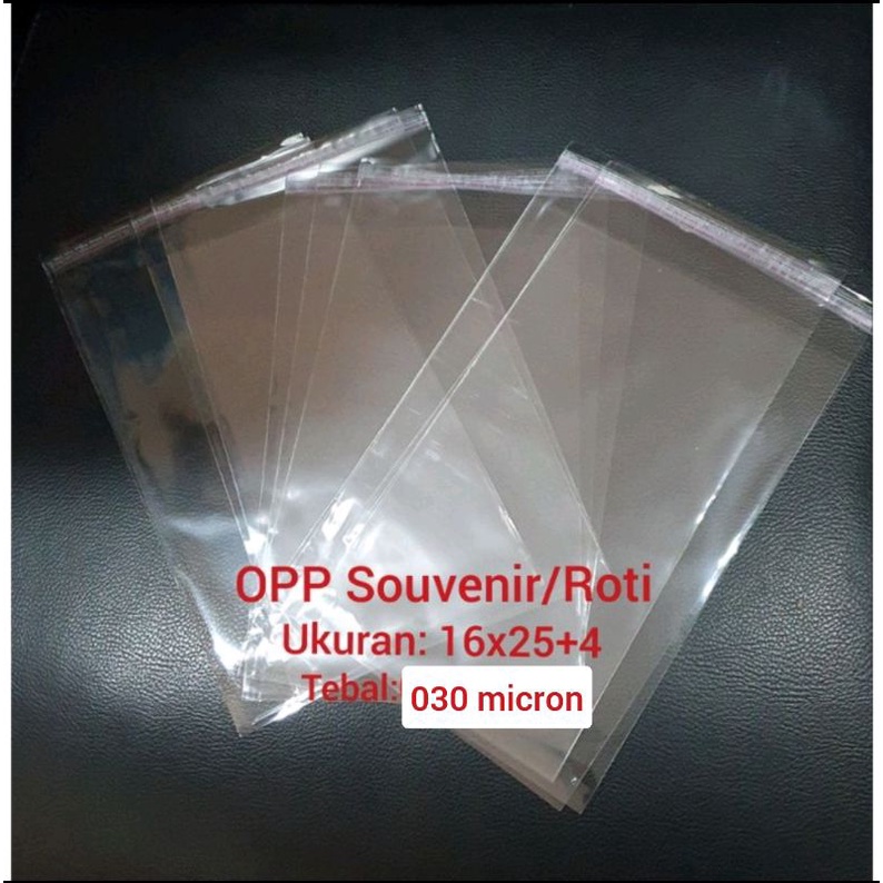 

Plastik OPP Tebal Souvenir / Roti Ukuran 16 x 25 + 4 Tebal 030micron (100 pcs)