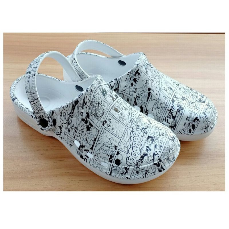 Sandal Baim Motif Printing, Sandal Kodok Pria Wanita, Sandal Perawat Medis, 36-40 Model Crocs 956