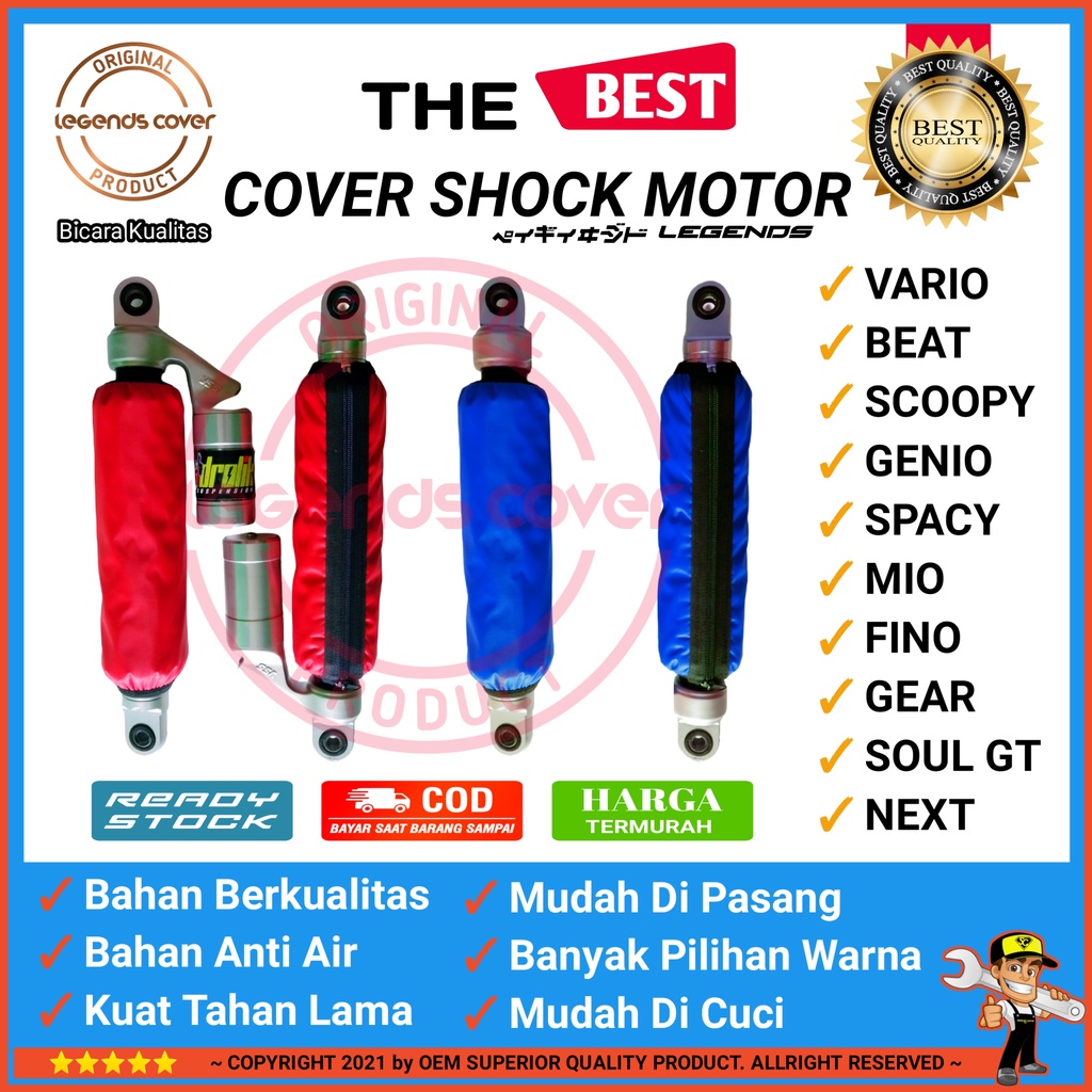 Sarung Shockbreaker Cover Pelindung Shock Sok Belakang Aksesoris Aerox Nmax Pcx Tabung YSS Ohlins Wp / Terlaris