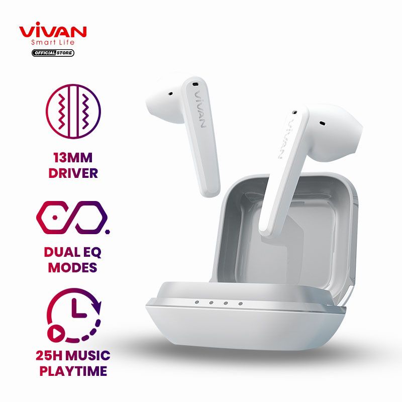 VIVAN TWS Earphone Gaming Bluetooth Liberty T260 Earbuds Headset Support iPhone/Android Garansi