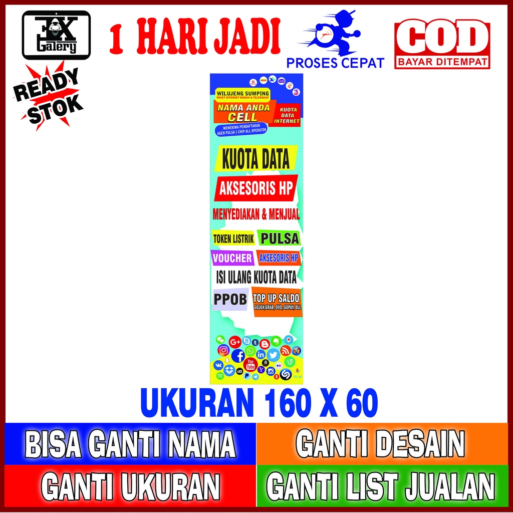 Jual Termurah Spanduk Banner Konter Top Up Game Spanduk Game