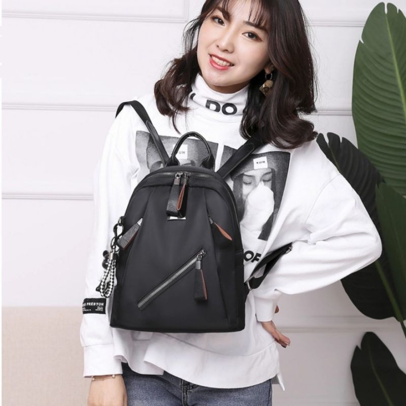 SKY - New Arrival Tas Wanita Ransel Zipper Tas Sekolah untuk Remaja Gadis Kecil Tas Ransel Wanita Tas B byMec33