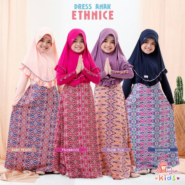 Dress Muslim Anak ETHNICE MiuLan | Baju Busana Pakaian Muslim Fashion Anak Perempuan Cewek