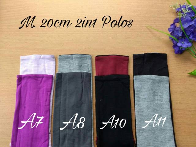 Manset bolak balik 20cm 2in1 kaos katun spandex lembut menyerap keringat