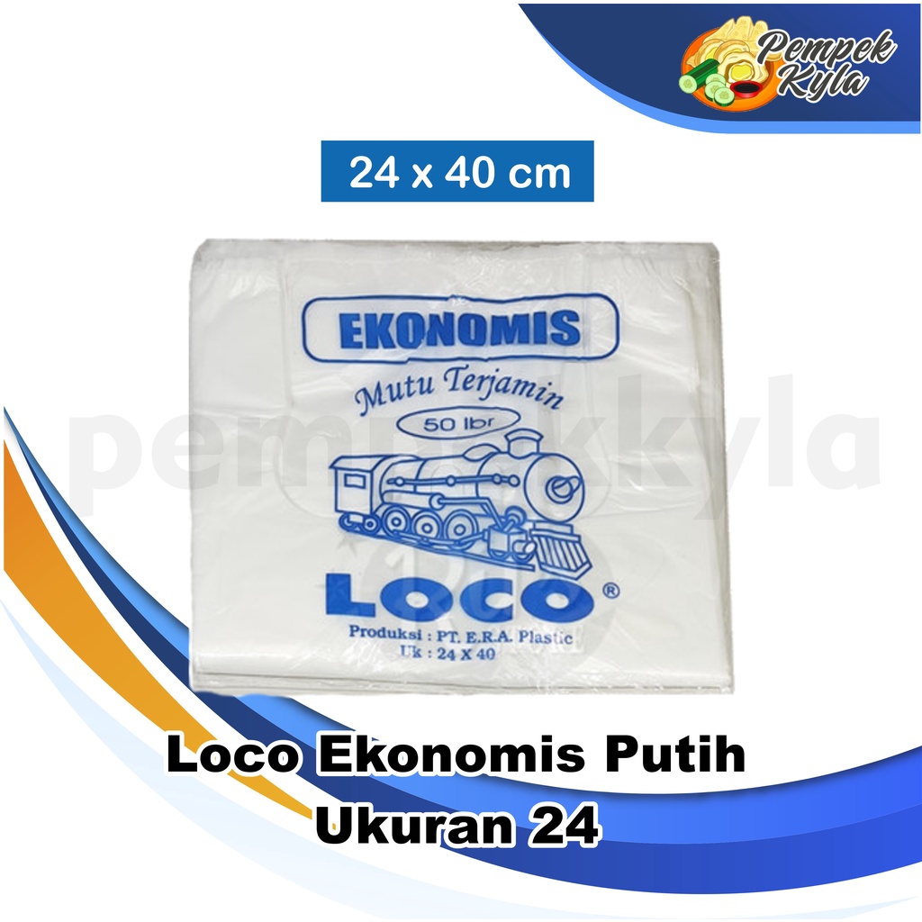 Kantong Plastik Kresek Loco Ekonomis 24 x 40 Putih isi 50 lembar