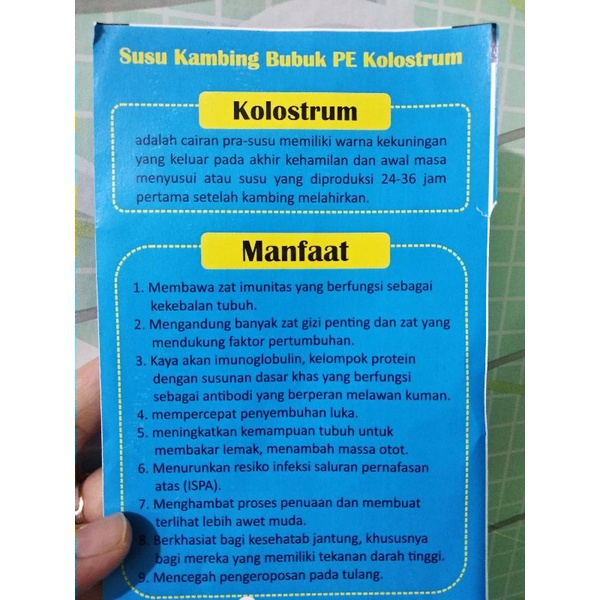 

Susu Kambing Etawa Kemasan 1/4kg