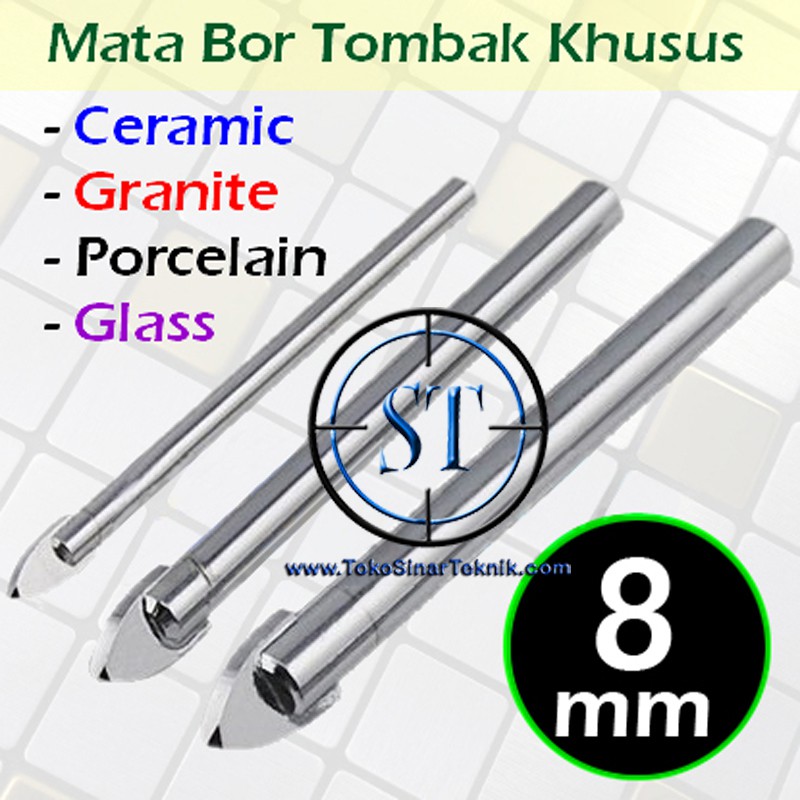 Mata Bor Tombak 3mm 4mm 5mm 6mm 8mm 10mm 12mm Keramik Granit Porselin Kaca Segitiga Ceramic Tile