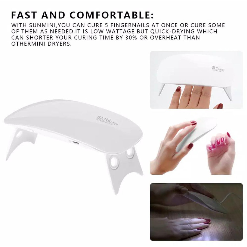 UV LED Nail Dryer / Pengering Kutek LED / Mini UV LED Nail art dryer / Mesin Fototerapi / Lampu Pengering Kuku Manicure / Sun Mini UV