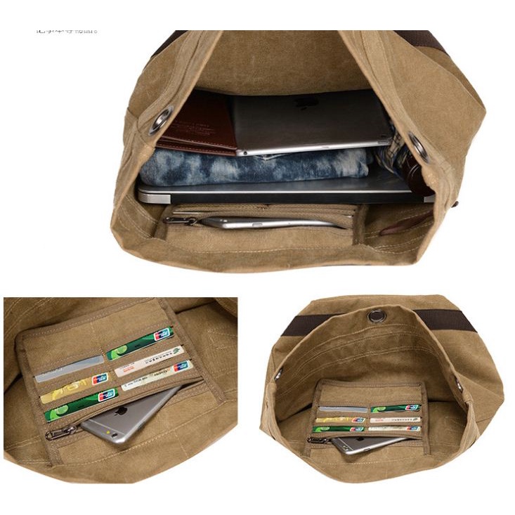 Tas Ransel Kanvas Canvas Punggung Import