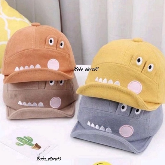 TOPI ANAK BAYI LAKI LAKI PEREMPUAN KARAKTER CRORODILE TOPI ANAK BASEBALL MOTIF ALIGATOR PREMIUM-navy