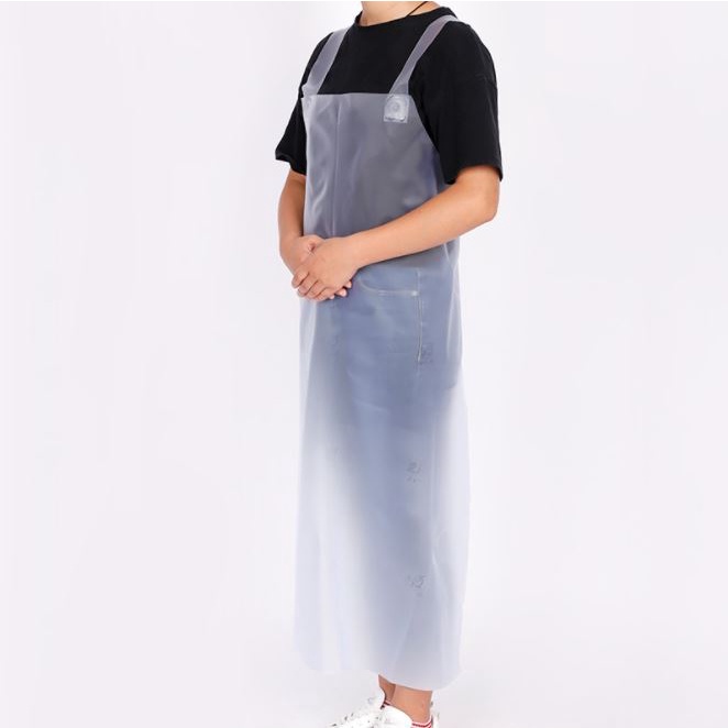 Apron PVC Waterproof Oil Proof Panjang Anti Air Celemek Karet Pelindung Badan Perlengkapan Dapur Termurah