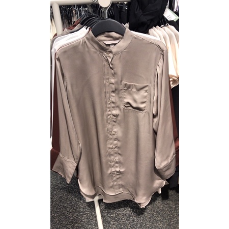 SALE H&M KEMEJA WANITA POLOS BAHAN SATIN