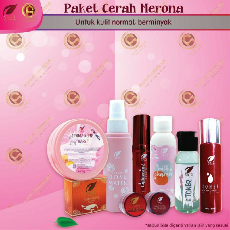 PAKET KOMPLIT CERAH MERONA/ KULIT NORMAL DAN BERMINYAK / Paket perawatan wajah original / premium / berkualitas / termurah / terbaik / bagus / bpom / saudagarsr12