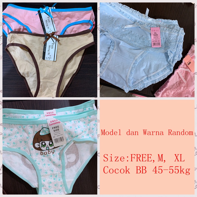 Celana Dalam Wanita Murah Pakaian dalam Size besar Model dan Warna Random C053-1