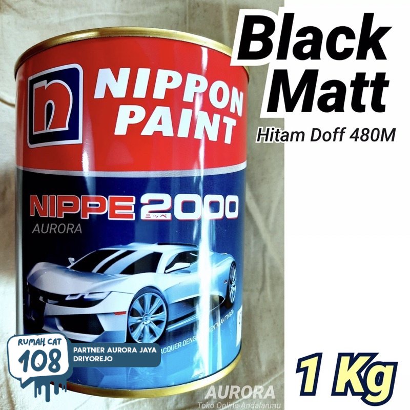 Rumah Cat - CAT NIPPE 2000 BLACK MATT 1kg HITAM DOFF 480 NIPPON PAINT duco duko diko motor mobil sep