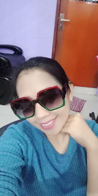 [bayar Di Tempat]kacamata Sunglass Bentuk Kotak Gaya Retro Untuk Wanita