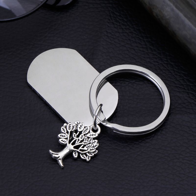 SIY  Key Ring Silver Fashion Men Life Tree Keys Storage Keychain Jewelry Dog Collar Identify Pendant Organizer Portable Alloy Rings Decoration