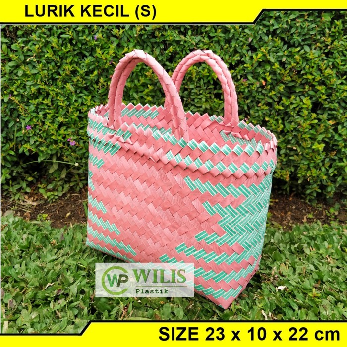 Tas Anyam Plastik Lurik Kecil Untuk Hampers Parcel Bingkisan / Tas Anyaman Plastik Souvenir Hantaran Belanja Pasar