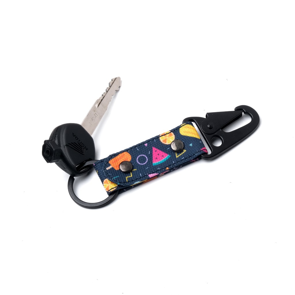 gantungan kunci carabiner kain motif - snaphook keychain - NKC227