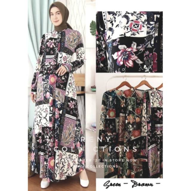 Baju Tunik/Baju Syari/Baju Gamis Jersey Lemonskin Gamis Batik Gamis Busui Kencing Klep 5L 7241