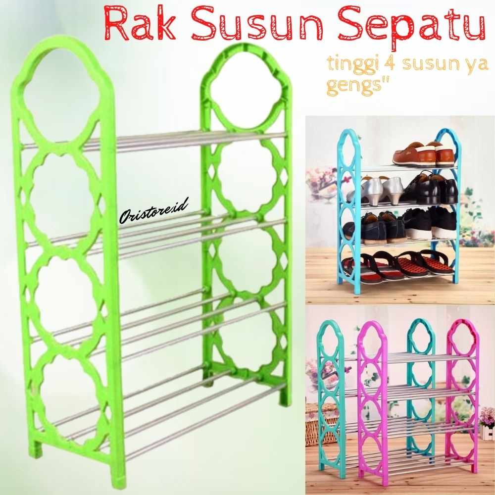 Rak Sepatu 4 Susun / Rak Sandal Portable / Rak Serbaguna / Rak 4 susun