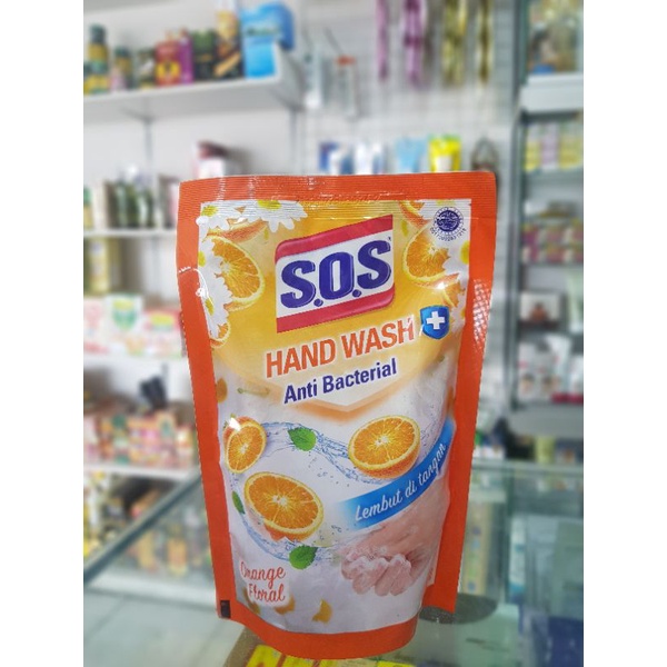 S.O.S Antibakterial Handwash Orange Floral 300 ml / Sabun Pencuci Tangan