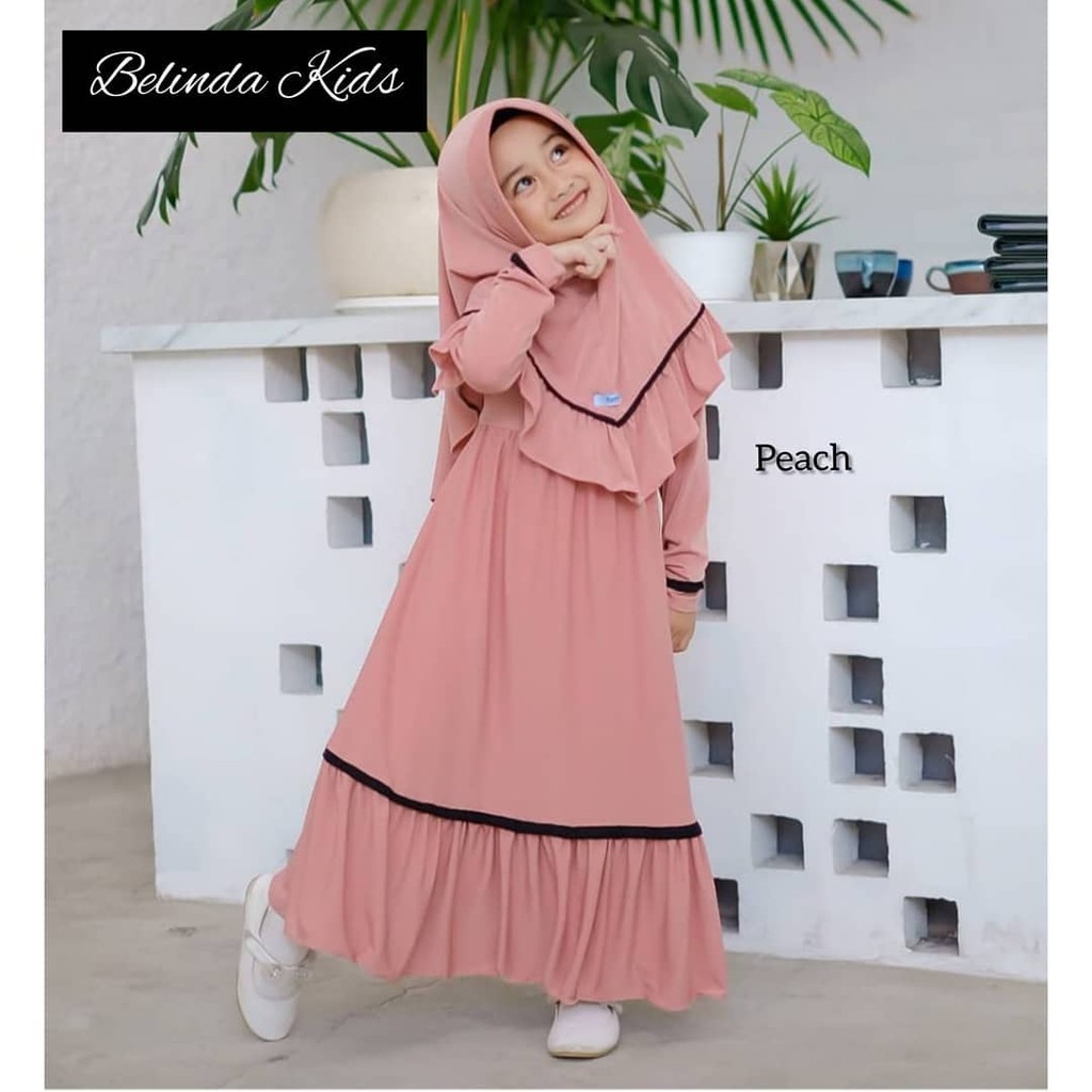 [TERBARU]BISA COD BELINDA KIDS PAKAIAN MUSLIM ANAK PEREMPUAN UMUR 2-10  ADA SIZE TAHUN/GAMIS MUSLIM