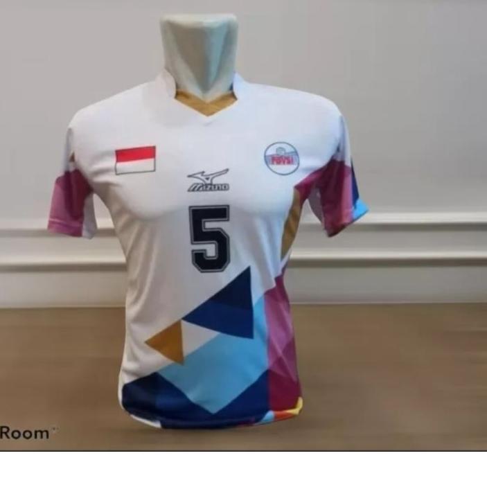 υGROSIR (BISA COD) Abstrak Putih Stelan baju volly kaos olahraga jersey bola voli printing ACE☆