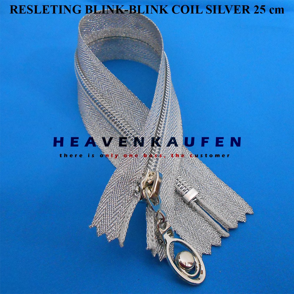 Resleting Retsleting Zipper 25 cm Blink Blink Coil Mengkilap Untuk Busana Pakaian Wanita Dll