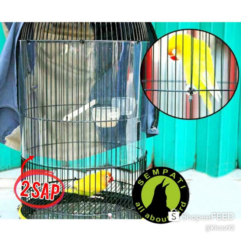 mika keliling 0,25mm 40x105cm bening 2 sap mika keliling sangkar lovebird