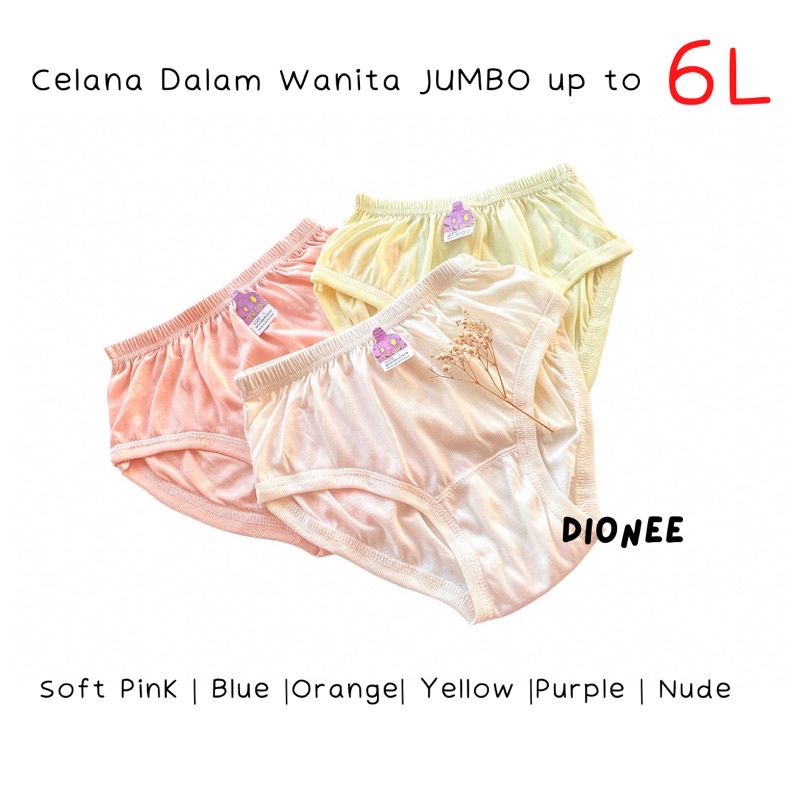 1 Lusin CD Celana Dalam Wanita Jumbo Big Size Katun Melar Undies Kancut Sempak Wanita Jumbo 4L 5L 6L