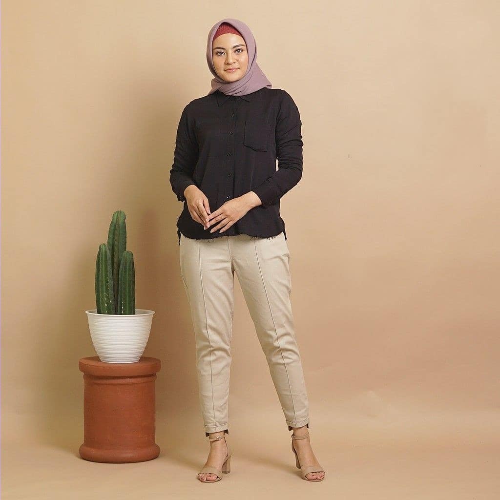 BAGGY PANTS TWILL COMBED ORIGINAL PREMIUM / CELANA BAHAN PANJANG WANITA / CELANA BAGGY