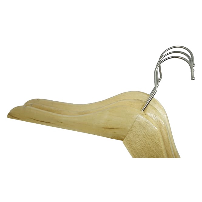 HANGER KAYU / WOOD HANGER DEWASA WARNA NATURAL GRADE A GRADE B DENGAN HOOK DAN TANPA HOOK