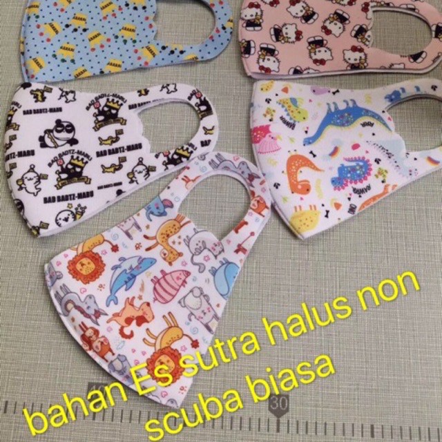 masker anak2 motif karakter kartun lucu